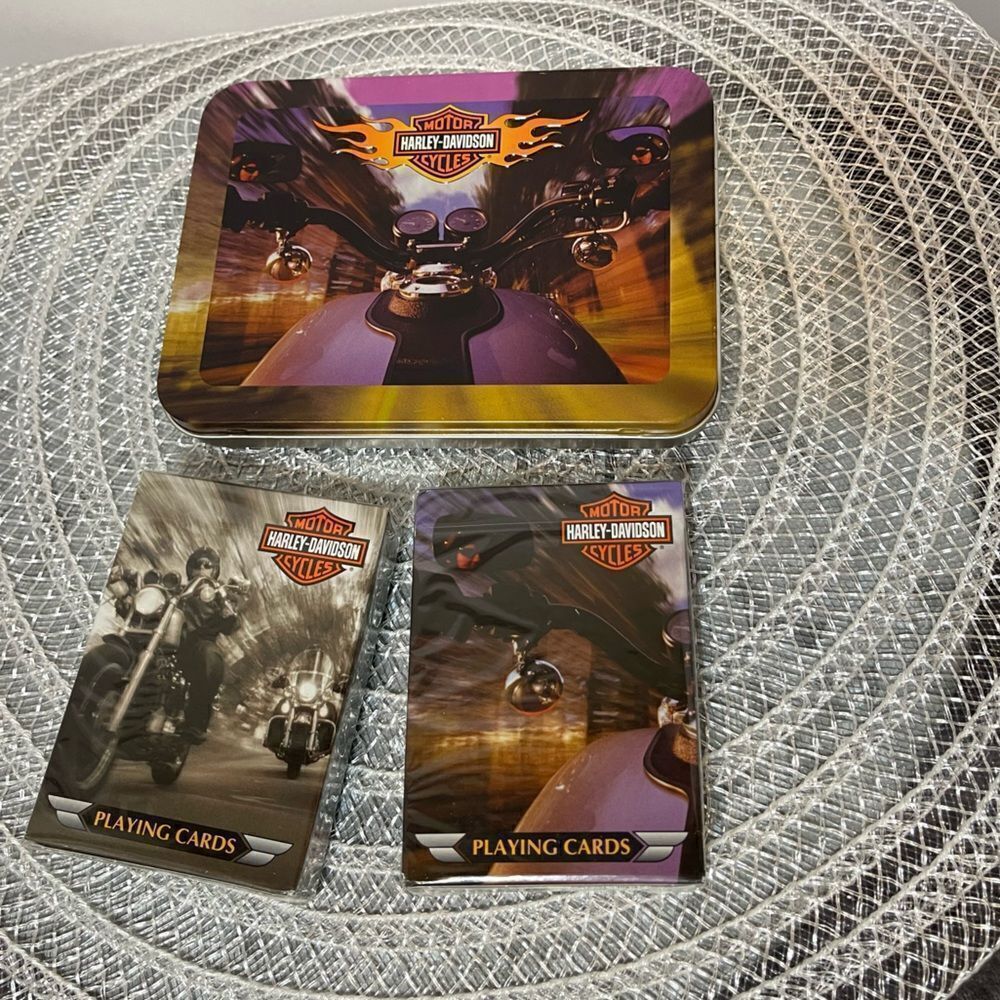 Harley Davidson Limited Edition Playing Cards with Metal Tin NWT